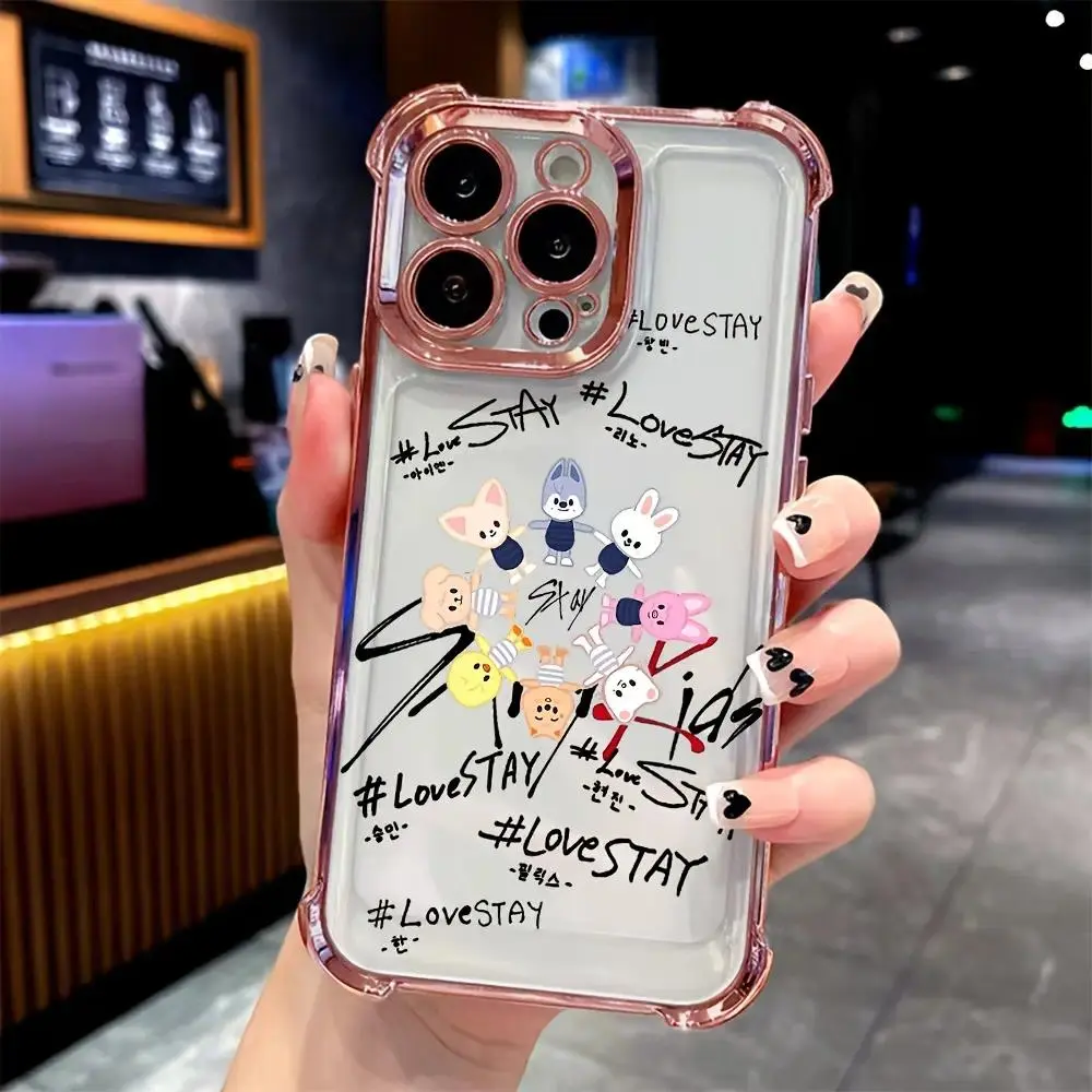 Korean Fashion Group S-Stray Kpop K-Kids For iPhone 17 Promax 17Air 16 Plus 15 14 13 12 11 Pro & Samsung Galaxy S26 Ultra S25 S24 S23 FE Plus EDGE Anti-Drop Anti-Fall Transparent Shockproof TPU Smartphone Back Cover
