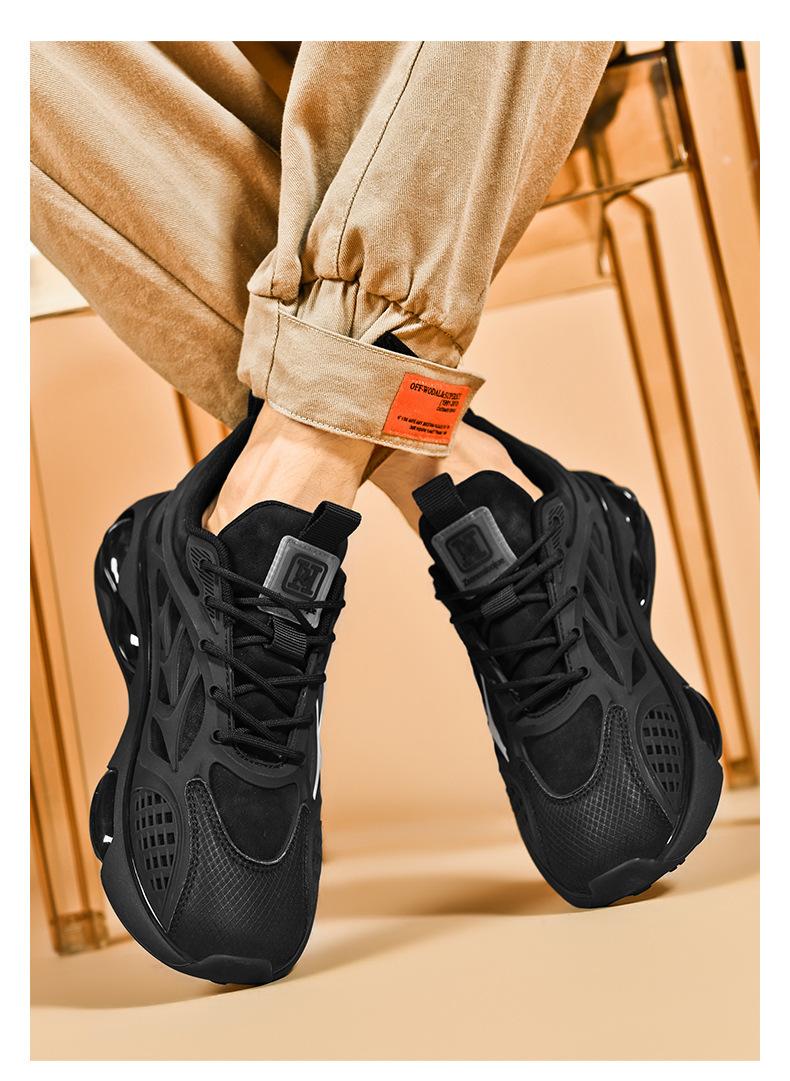 Brand GGOR Men's Plus Size Heavyweight Sneakers - Breathable Mesh Cushioned Training Sneakers with Slip-Resistant Sole, Low-Top & Insole for Running, Gym, Casual Wear - - Comfortable Daily Sports Shoes