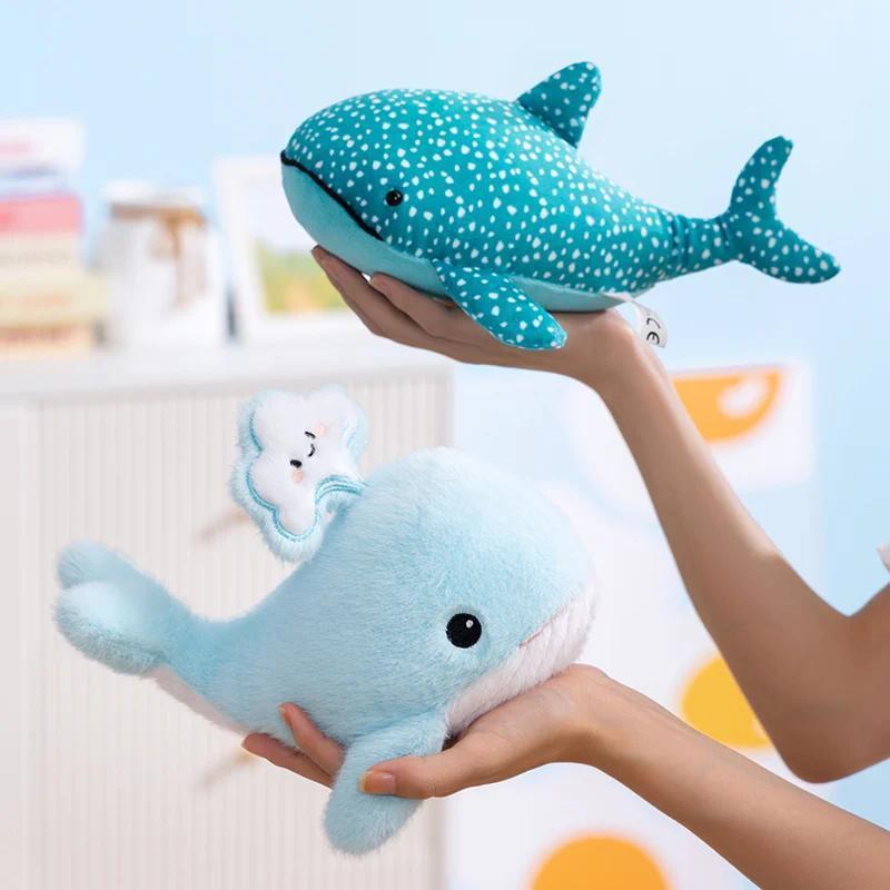 Lovely Lifelike Mini Sea Blue Whale Plush Toys Cotton Stuffed Whale Doll Lovely Office Desktop Companion Kids Game Props
