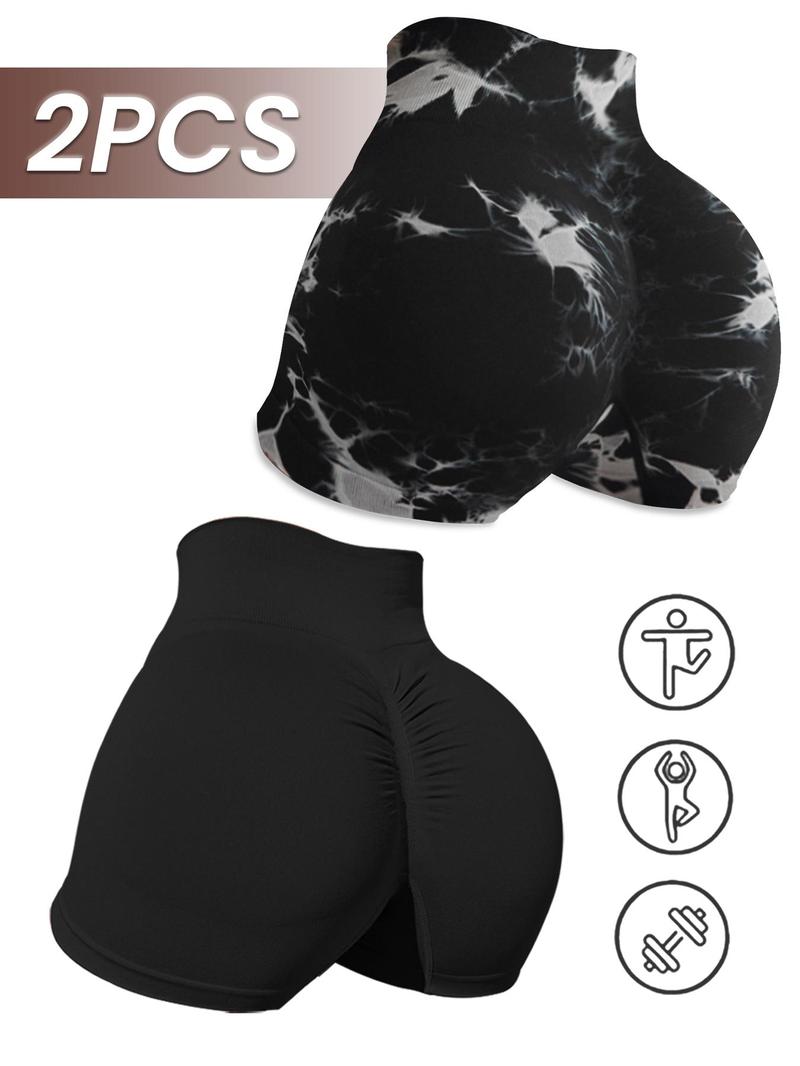 Women's Tie Dye High Waist Sports, Casual Comfy Breathable Skinny Workout Impact Shorts for Yoga Gym Workout Running, Ladies Sportswear for All Seasons