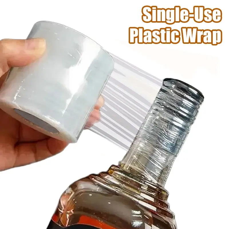 2 Rolls 4.2cm X 20000cm Disposable Plastic Wrap, Self-Adhesive Stretchable Leak-Proof Film for Food Sealing, Plant Grafting, Tattoo, Home Use