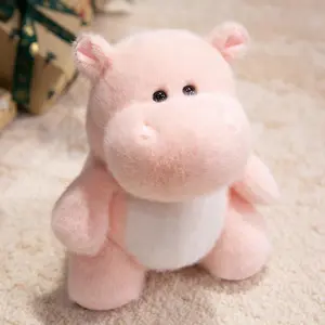 Cartoon Deer Hippo Plush Toy Stuffed Kawaii Standing Sitting Animal Doll Colorful Appeasing Birthday Gift