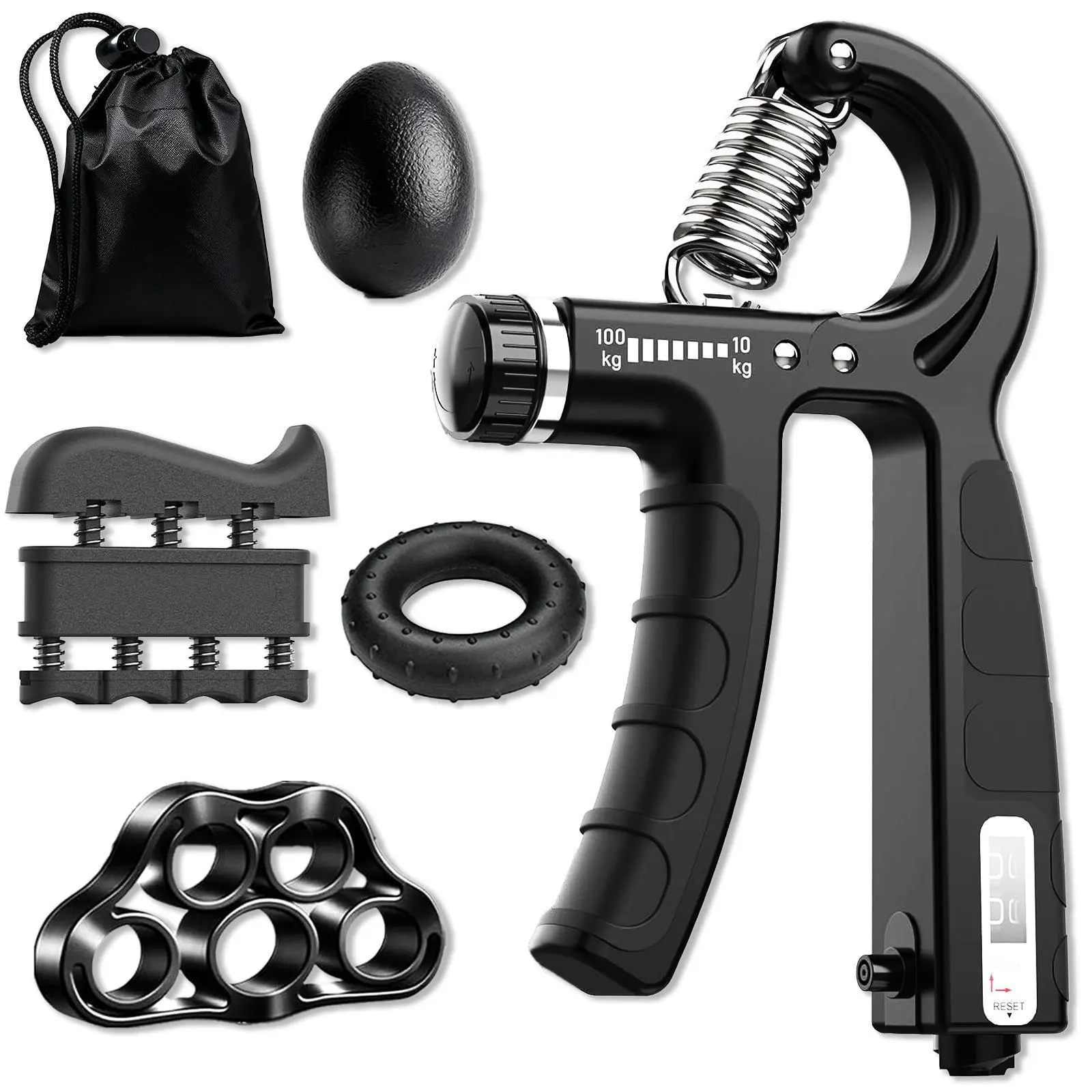 6Pcs Adjustable Resistance Forearm Grip Strengthener Kit - Hand Gripper Strengthener, Finger Trainer, Workout Training Equipment for Sports & Rehabilitation