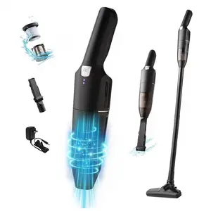 ARCH Cordless Stick Vacuum Cleaner, 2-in-1 Handheld Vac, 10-17Kpa Powerful Suction, 2200mAh Battery, 30 Min Runtime, Fast Charge, Lightweight Plastic, Black, for Hardwood Floor, Carpet, Sofa, Car Seat, Pet Hair, Dust, Home, Office, Car Detailing