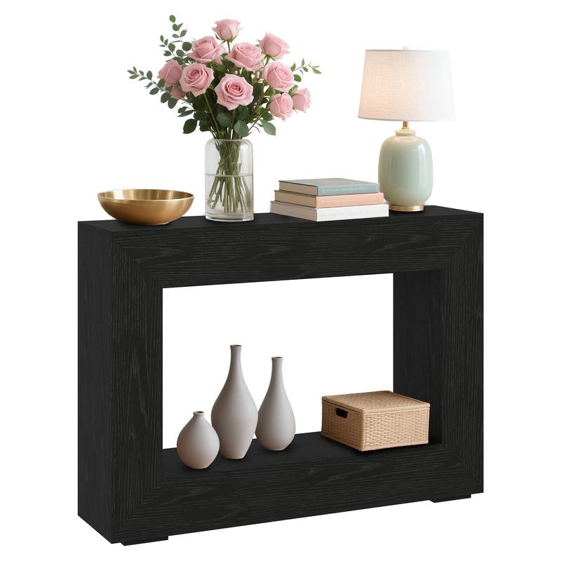 47" Entryway Console Table, Farmhouse Narrow Sofa Table with Storage Shelf, Modern Farmhouse Industrial Accent Table for Living Room Hallway Foyer 47" Entryway Console Table, Farmhouse Narrow Sofa Table with Storage Shelf, Modern Farmhouse Industrial Accent Table for Living Room Hallway Foyer