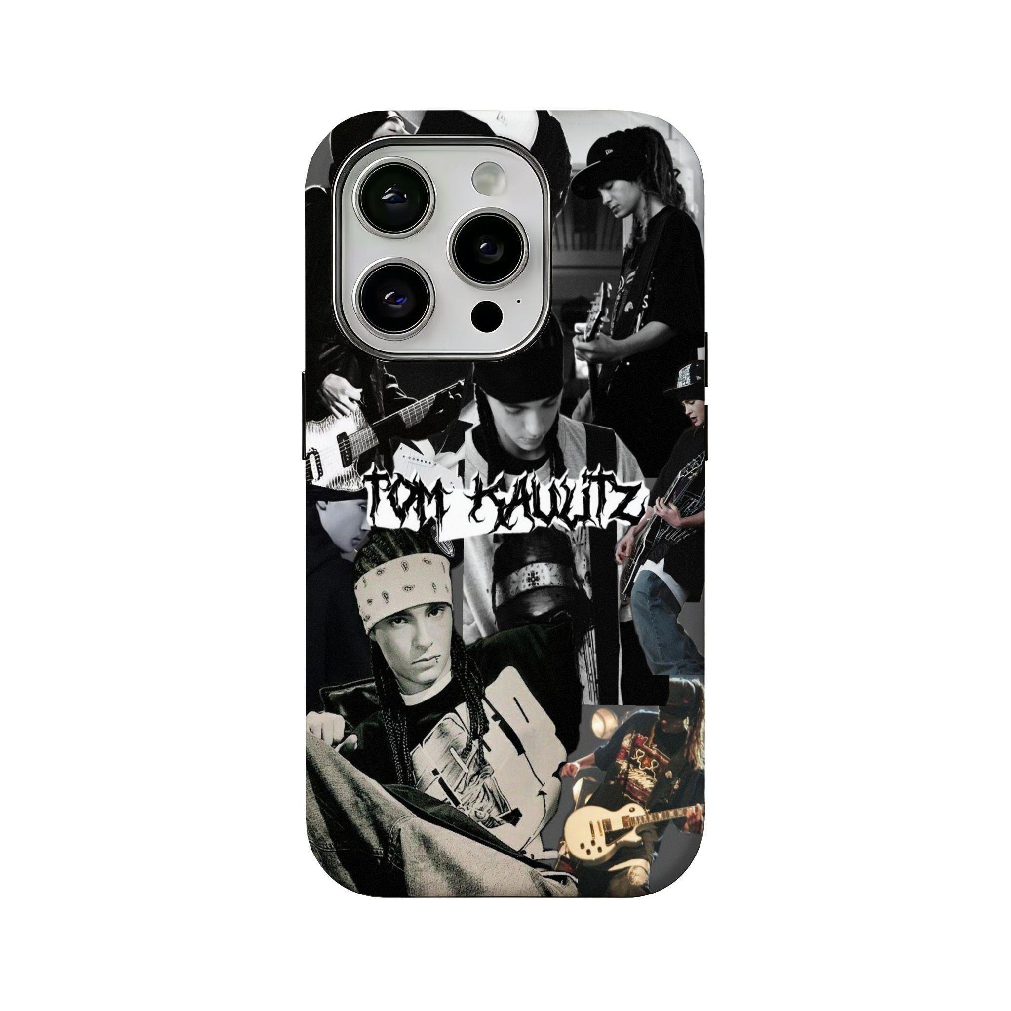 Western Rock-Themed "Real-Person" Style Legendary Band Tom Kaulitz 2-in-1 Film-Integrated Phone Case — Compatible with iPhone 12, 13, 14, 15, 16, 17 Series — Unique & Creative Design