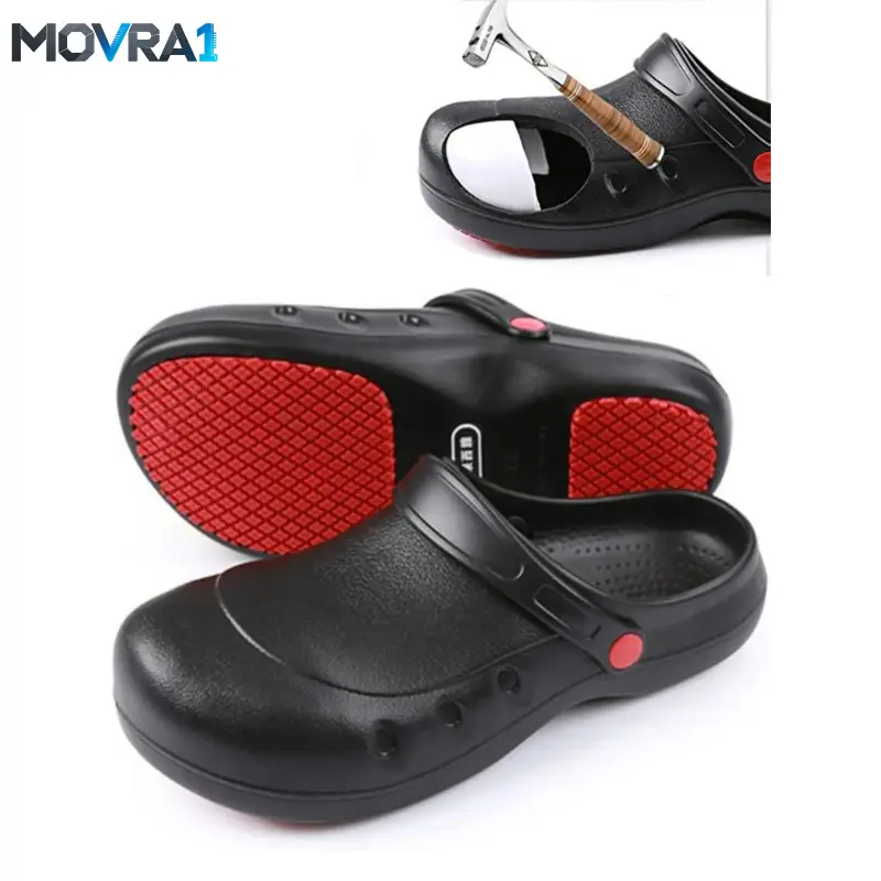MOVRA1 Non-Non Skid Steel Toe Work Clogs, Lightweight Waterproof Shoes, Breathable Safety Boots Chefs, Nurses, Outdoor Use, Waterproof Resistant