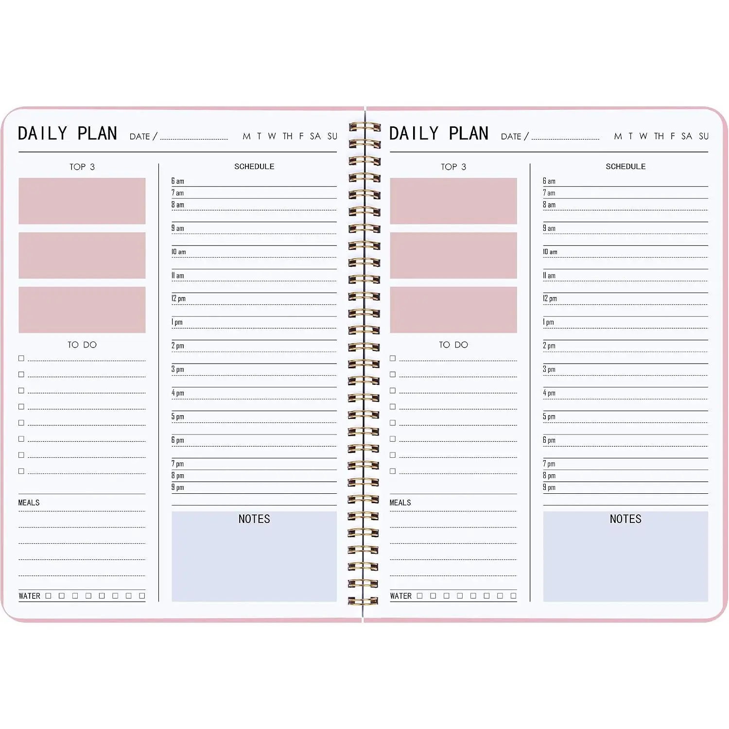 Undated Weekly Planner, Weekly To-Do List, Goal and Habit  | 5.8" x 8" Spiral-Bound Organizer for Weekly Goals, Tasks and Habits, Designed for Work, School and Everyday Planning