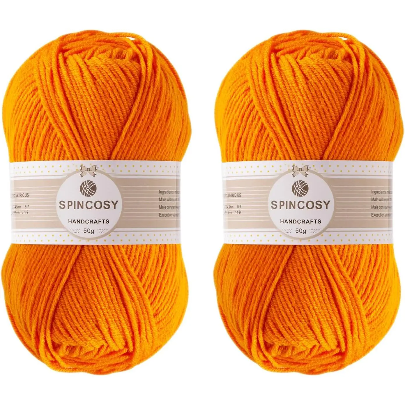 2 count Crochet Yarn, Feels Soft 280 Yards  Colors 4ply  Yarn for Crochet & Hand Knitting - Orange