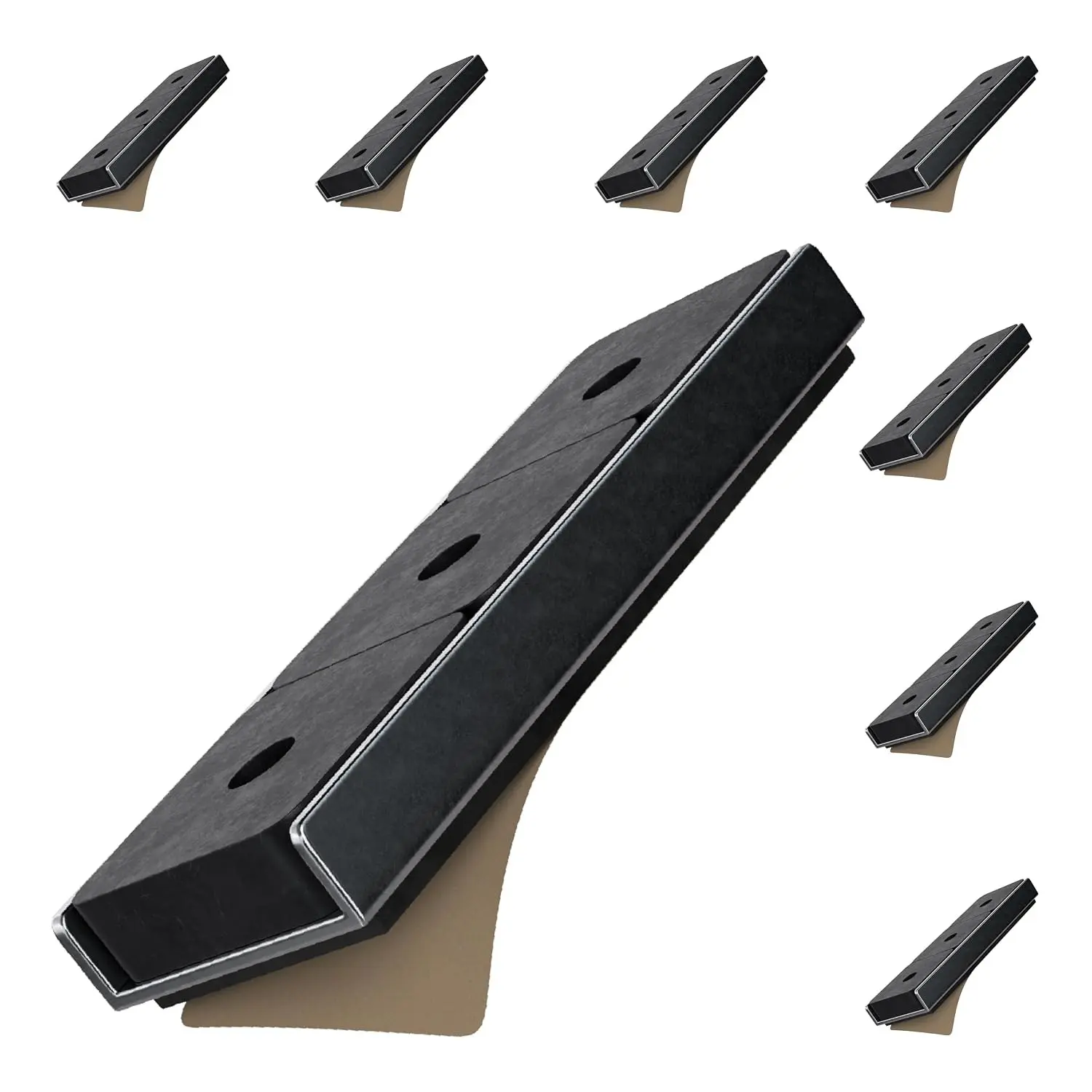 Ceramic Channel Magnet Pack - Heavy-Duty Strong Magnets - 22 lb Pull Each - Double-Sided Adhesive Foam Backing - Nickel-Plated Base - 3” L x 0.905” W x 0.25” H - 8-PackGift