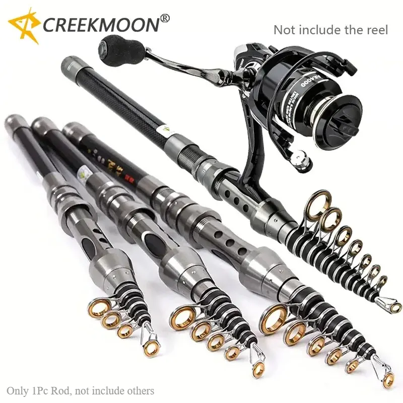 Telescopic Sea Rock Fishing Rod Spinning Fly Carp for Feeder Carbon Fiber Pole 2.4M 2.1M 1.5M Mini Short Travel Rod Reel Seat