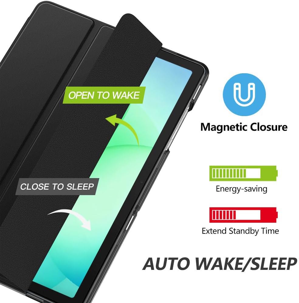 Case for Galaxy Tab A11 Plus 2026/ A9 Plus 2024 11-Inch, Slim Stand Protective Smart Cover with Hard PC Translucent Back Shell for Samsung Galaxy Tab A11+/ A9+ Tablet, Auto Wake/Sleep