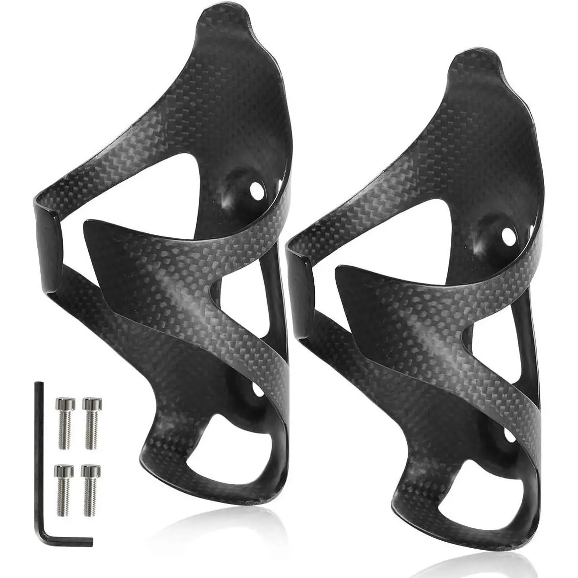 2 Pack Ultra-Light Full Carbon Fiber Water Bottle Cage, Bike Water Bottle Holder Brackets for Road & Mountain BikeGift