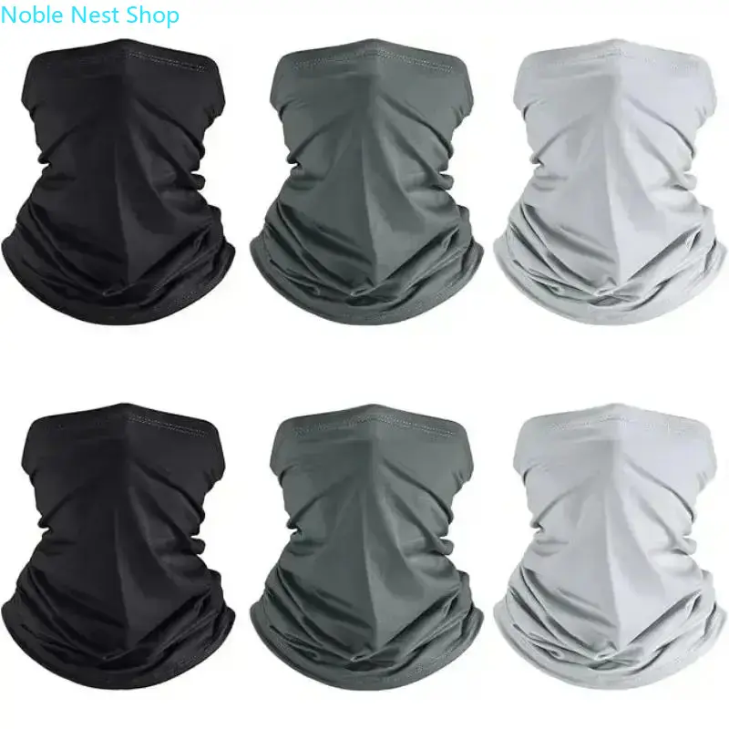 6 Pack Cotton Cooling Neck Gaiter Face Cover, Soft Breathable Unisex UV Protection Outdoor Scarf