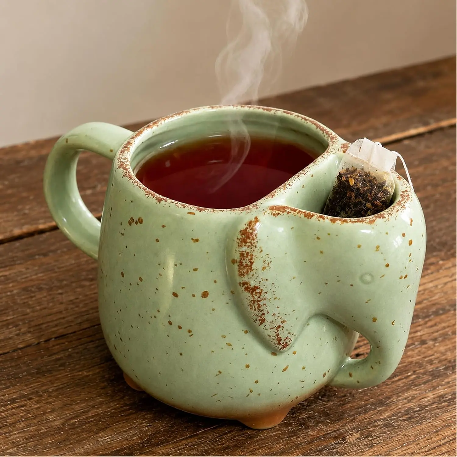 Elephant Mugs   Mug for Women  Lover Ceramic Green 15 oz