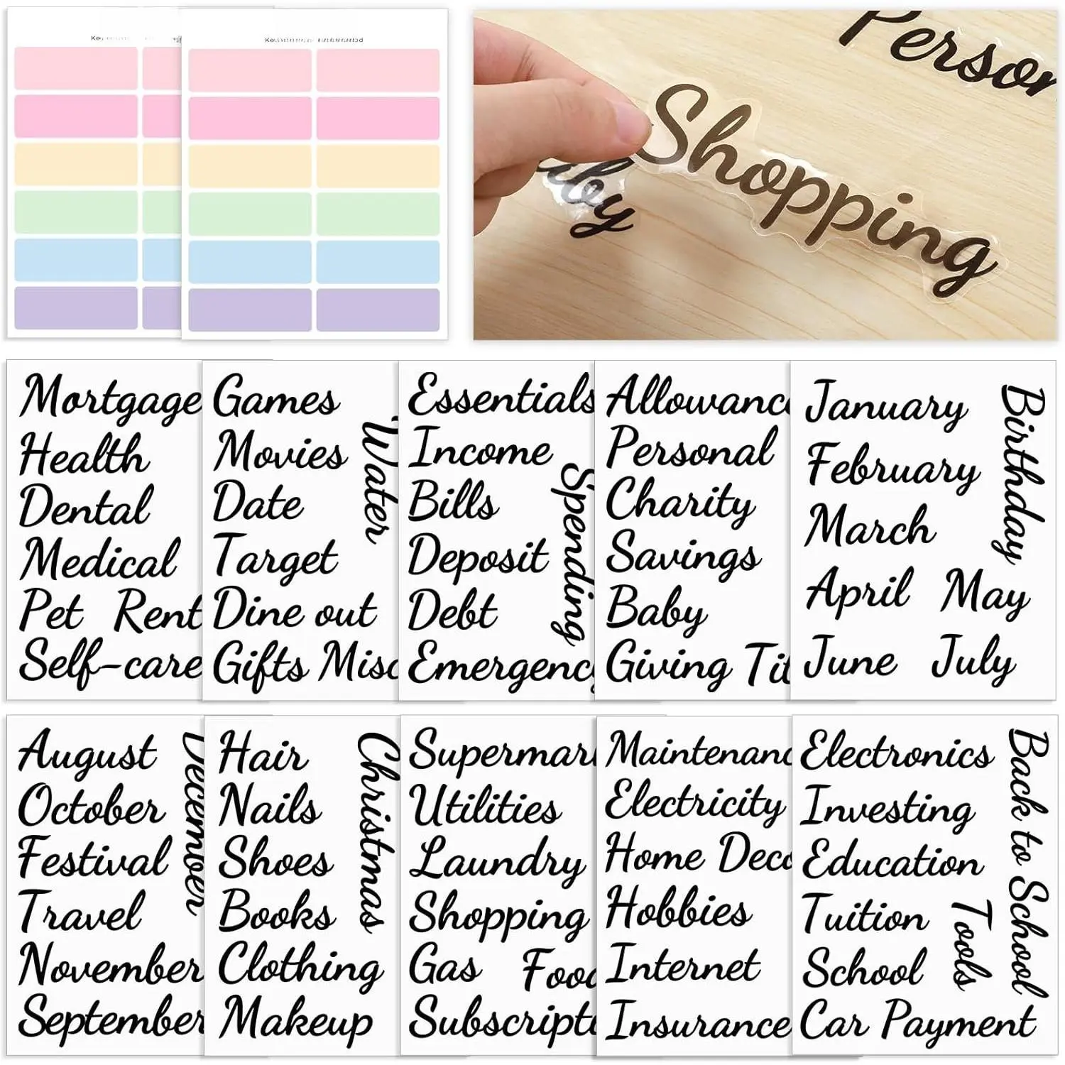 104- Budget Sticker Set -  Envelope Labels & Blank Budget Planner Stickers for Easy  Management