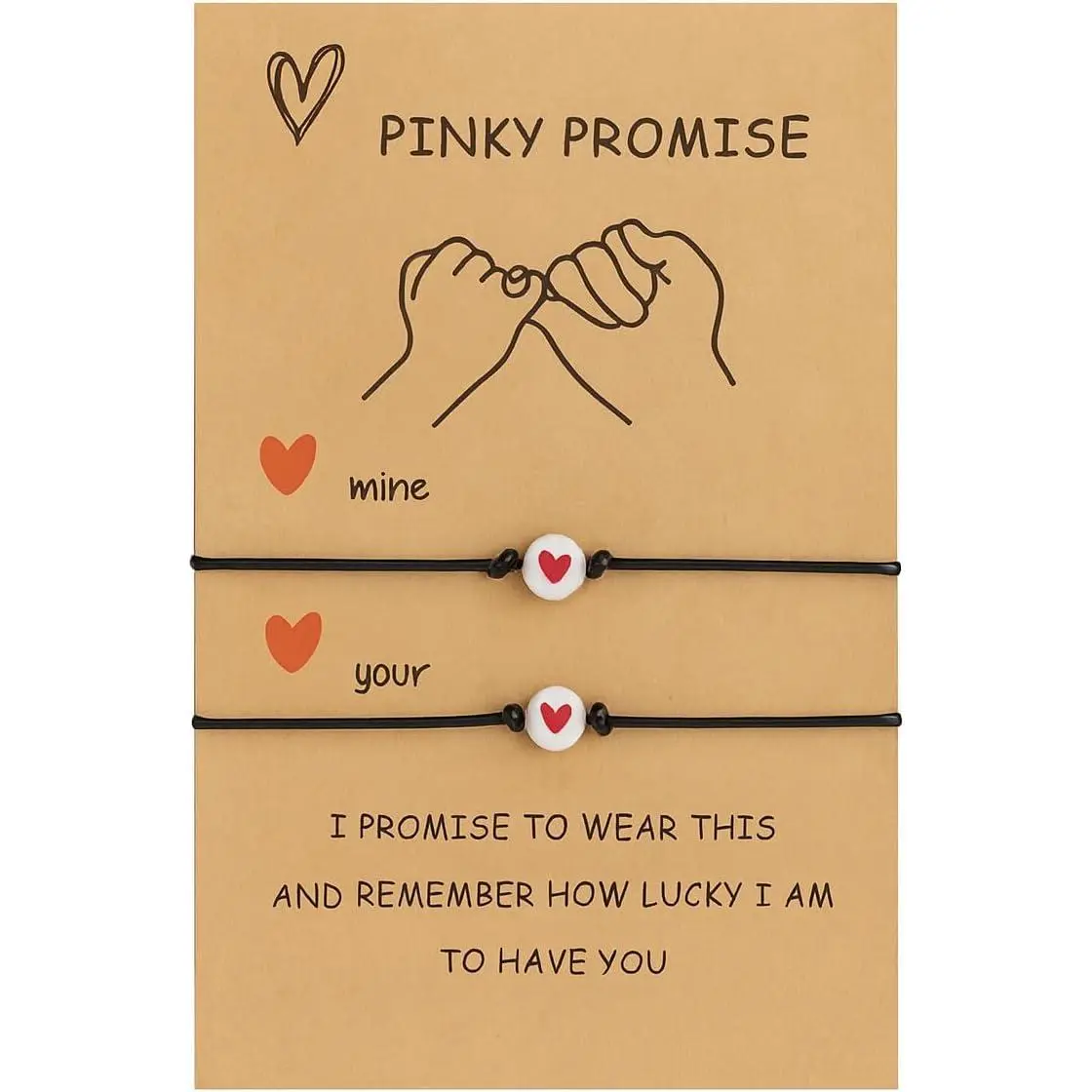 and  Friendship Bracelet, Always  You Wish Bracelet, Black Adjustable String, Decorative  Charms, 6.2-11.8 inches ()
