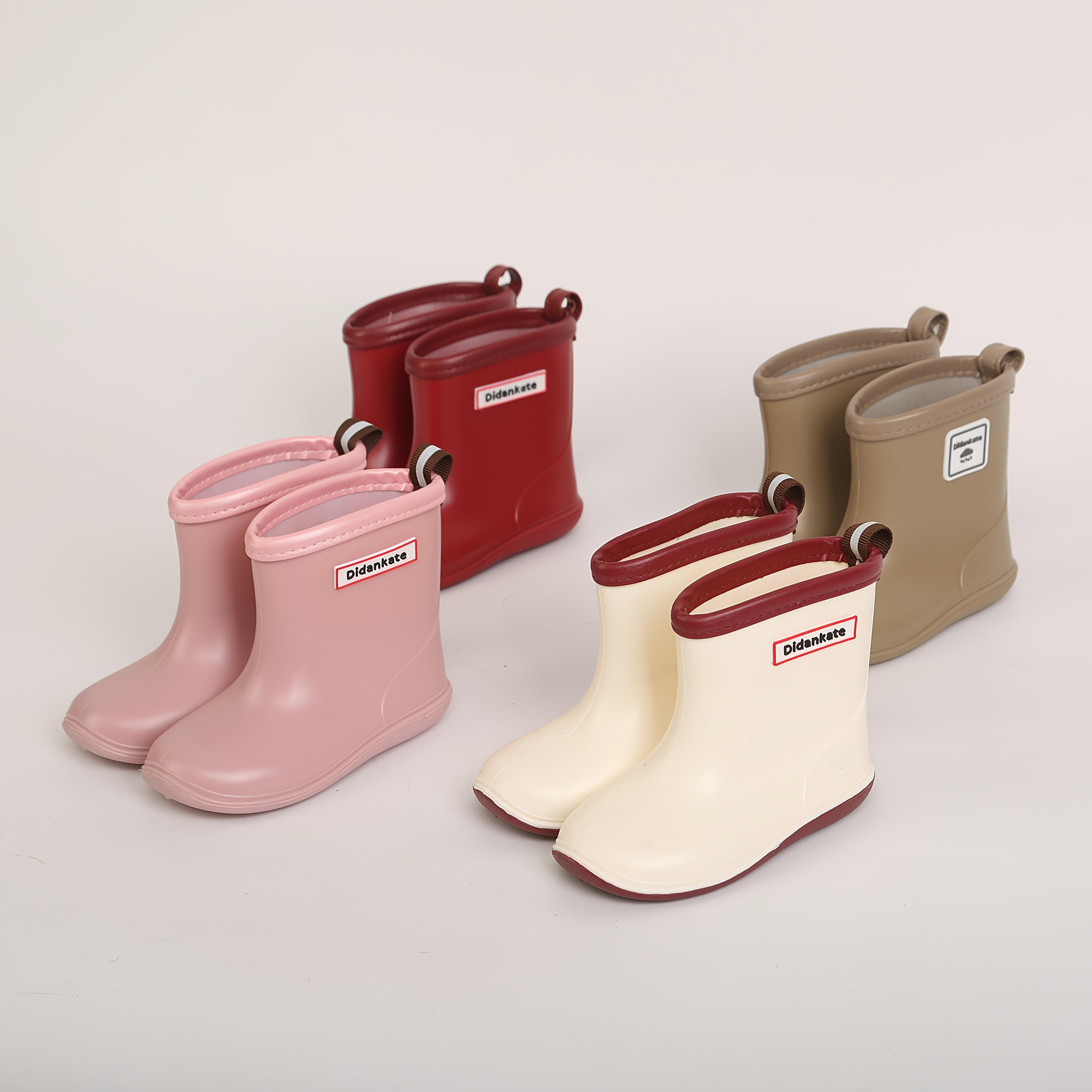 Kids' Waterproof Cartoon Pull-On Rainboots with Pull-On Handles, Synthetic Slip-Resistant Outdoor Footwear for Rain Protection, Indoor-Outdoor Fun, Rain Gear