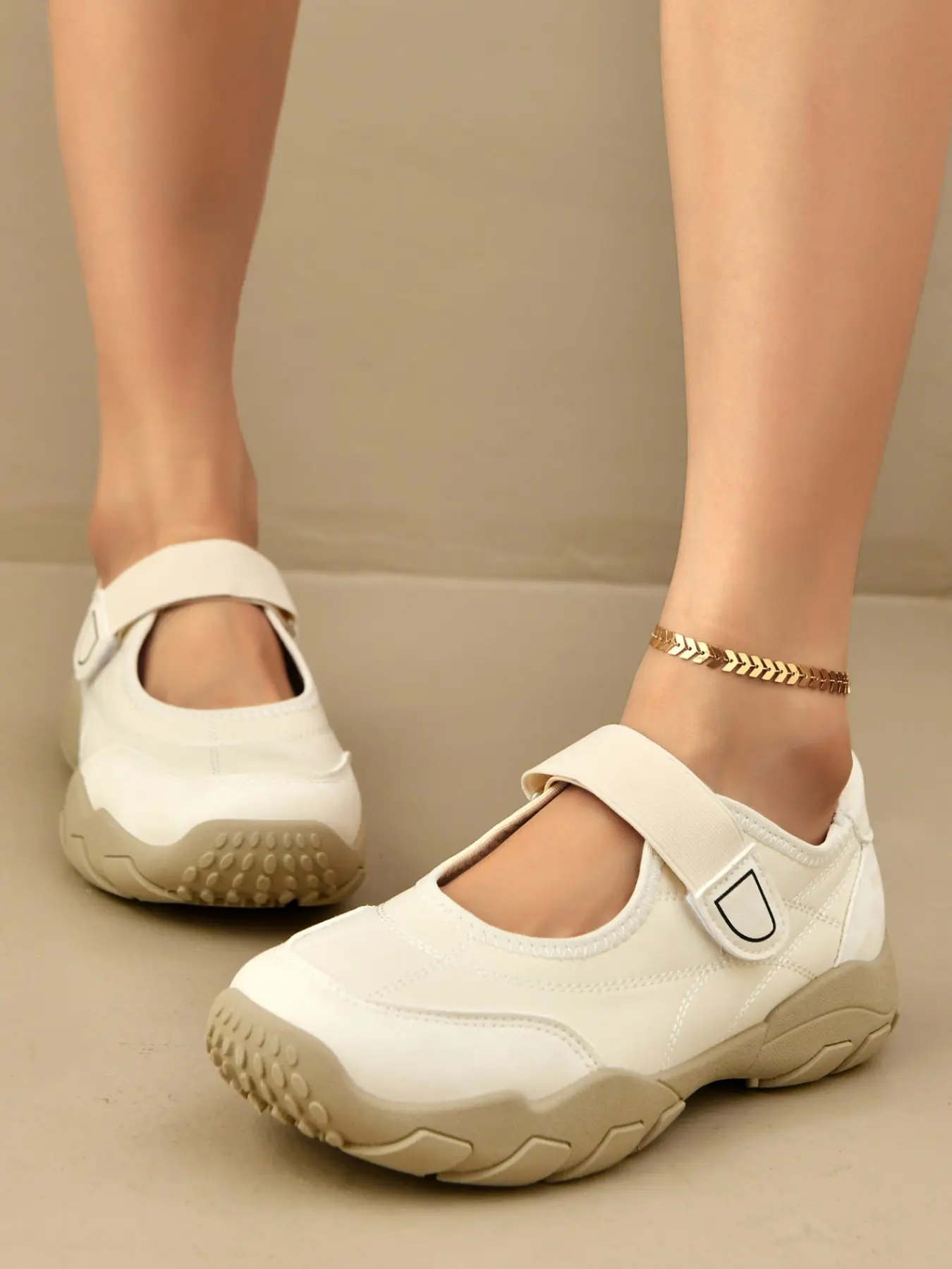 Women's Velcro Sneakers, Spring Summer Casual Shoes, Soft Comfortable Rubber Sole, Anti-Slip Design, Daily Wear Footwear