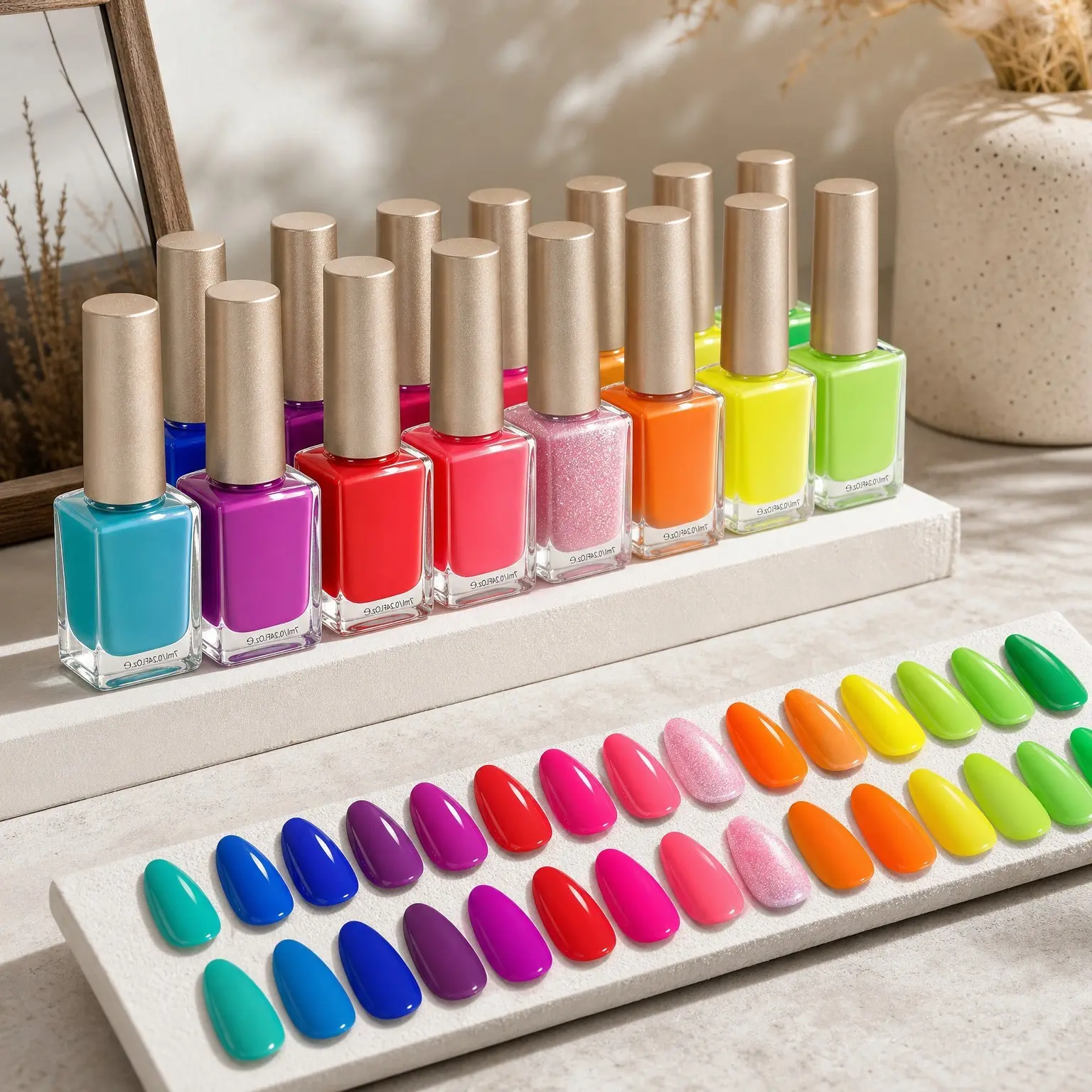 Neon Nail Polish Set, 15 Colors Spring Summer Quick Dry Nail Polish Kit Hot Pink Yellow Green Blue Neon Nail Lacquer Manicure Set for DIY Nail Art Salon Home Halloween GiftGift