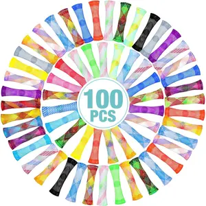 100 Pieces Marble Mesh Fidget Toy Stress Relieve Fidget Toy for Anxiety Sensory Quiet Marble Sensory Toys Silent Toys for School Office ADHD Add OCD Autism Gifts(Vivid Style)fidget toys