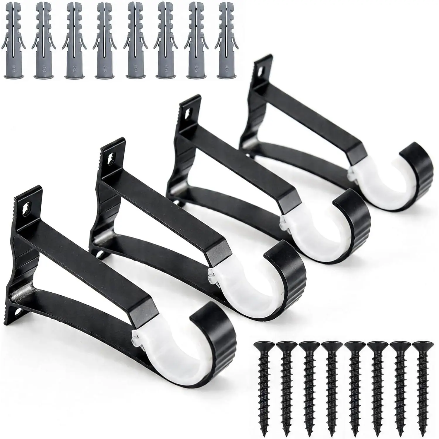 Heavy Duty Curtain Rod Bracket for Thick and Blackout Curtains, Extra  1.5 Inch Metal, Reinforced Wall Mounted Support and Rod Holder