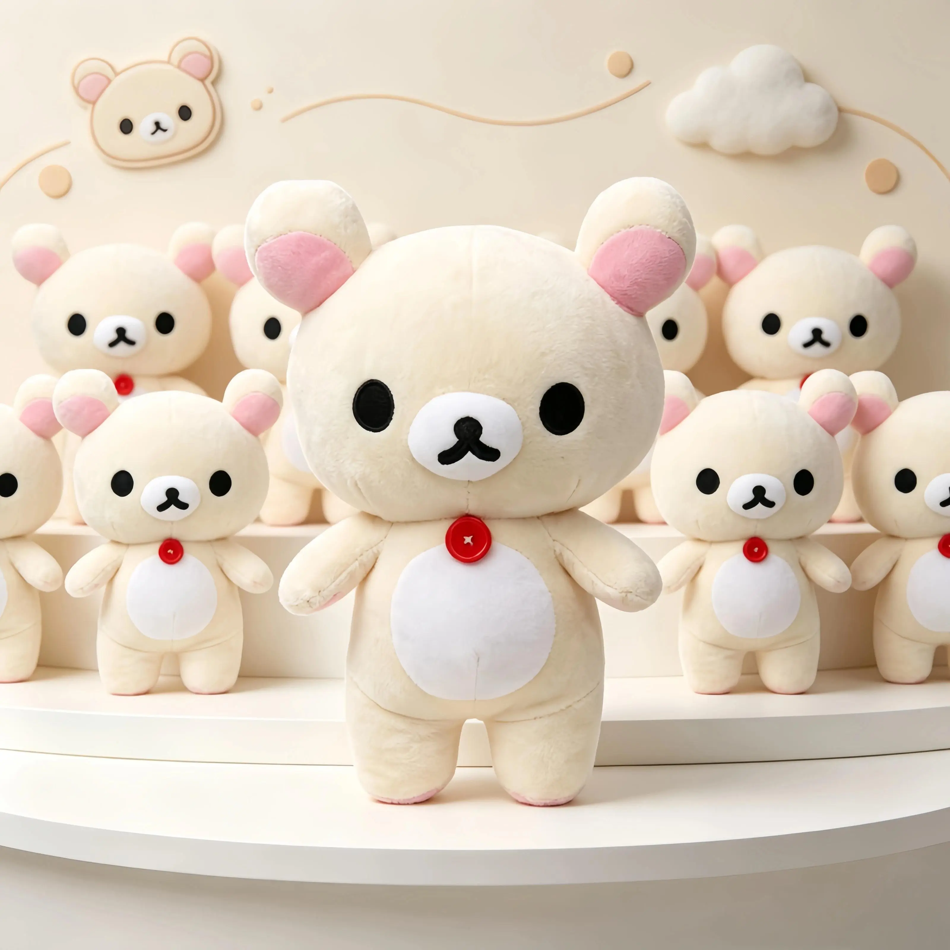 Rilakkuma Teddy Bear Plush Toy - Kawaii Anime Stuffed Doll Soft Room Decor Lovely Gift for Birthday Or Christmas