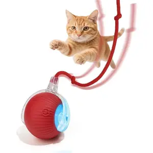 Interactive Dog Cat Toy Ball, Upgraded Rechargable Smart Automatic Rolling Pet Ball with Tail, Fast Moving Toy for Bored Indoor Kitty Puppy
