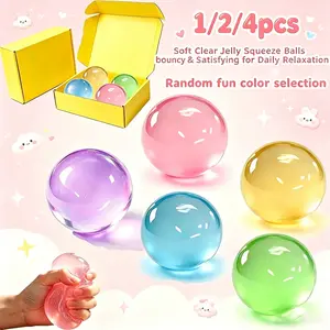 1/2/4 coconut oil slow rebound pressure reducing balls, suitable for children and adults, soft and non greasy, can relieve stress, enhance focus, sensory squeeze toys, suitable for office, travel, and classroom rewards
