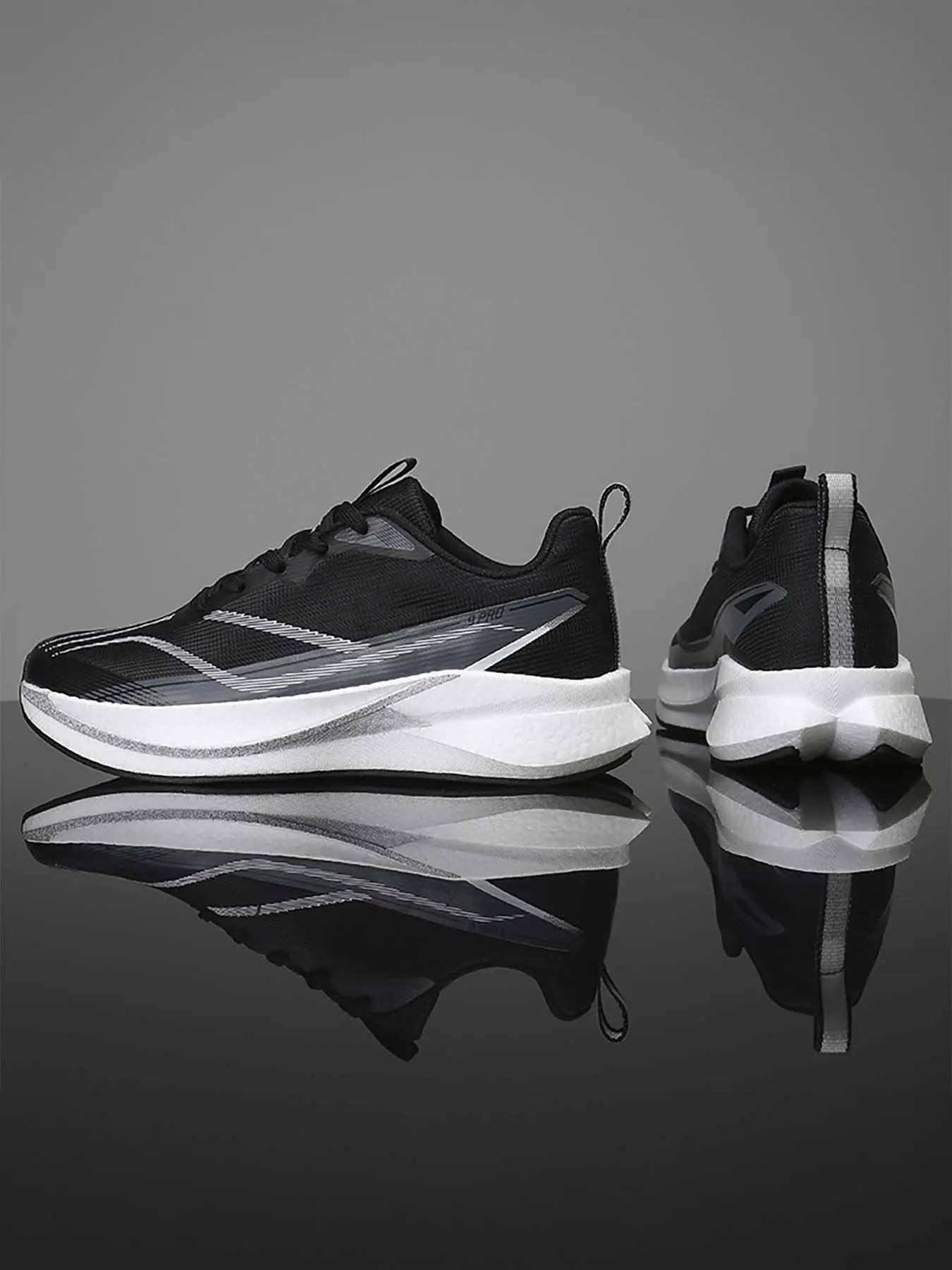 Men's Racing Woven Running Shoes, Lightweight High Elastic Cushioned Marathon Trainers, Breathable Non-Slip Athletic Sneakers for Daily Jogging