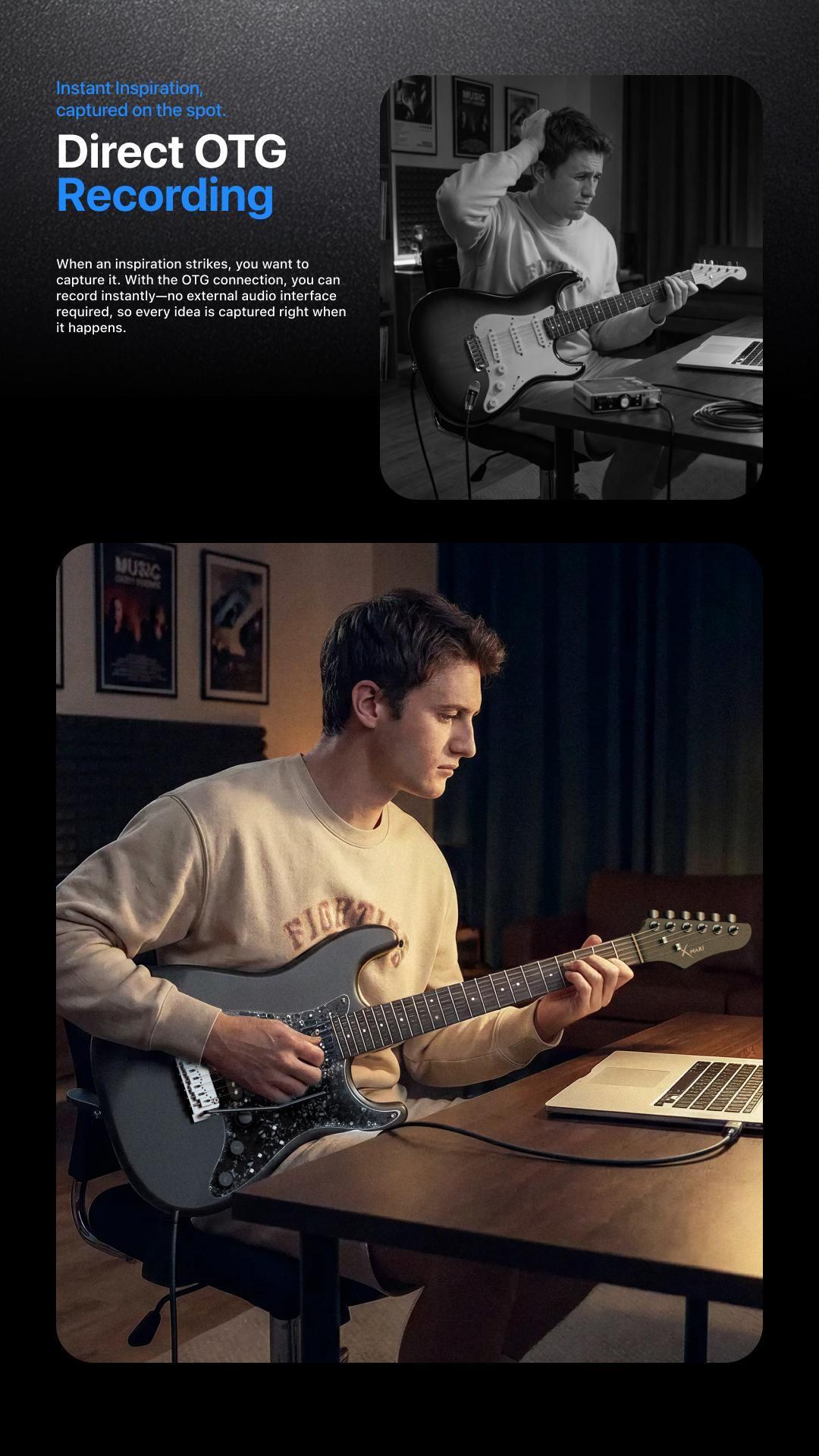 Xmari Smart Electric Guitar with Built in DSP Effects, 4 Presets, USB C OTG Recording, Headphone Output, Alnico Pickups w/Coil Split, Carbon Fiber Body, Gig Bag, Strap, Cable & Picks guitar for beginners electric guitar for beginner【no built-in amp】 Xmari Smart Electric Guitar with Built in DSP Effects, 4 Presets, USB C OTG Recording, Headphone Output, Alnico Pickups w/Coil Split, Carbon Fiber Body, Gig Bag, Strap, Cable & Picks guitar for beginners electric guitar for beginner【no built-in amp】