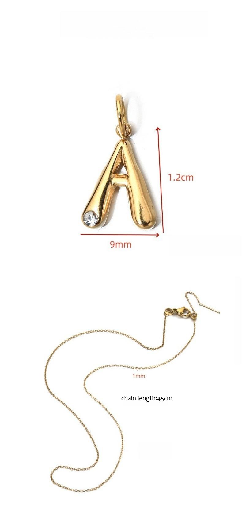 26 Initial Letters Stainless Steel Birthstone Pendant Necklace Dainty Clavicle Chain Ideal Gift For Mom