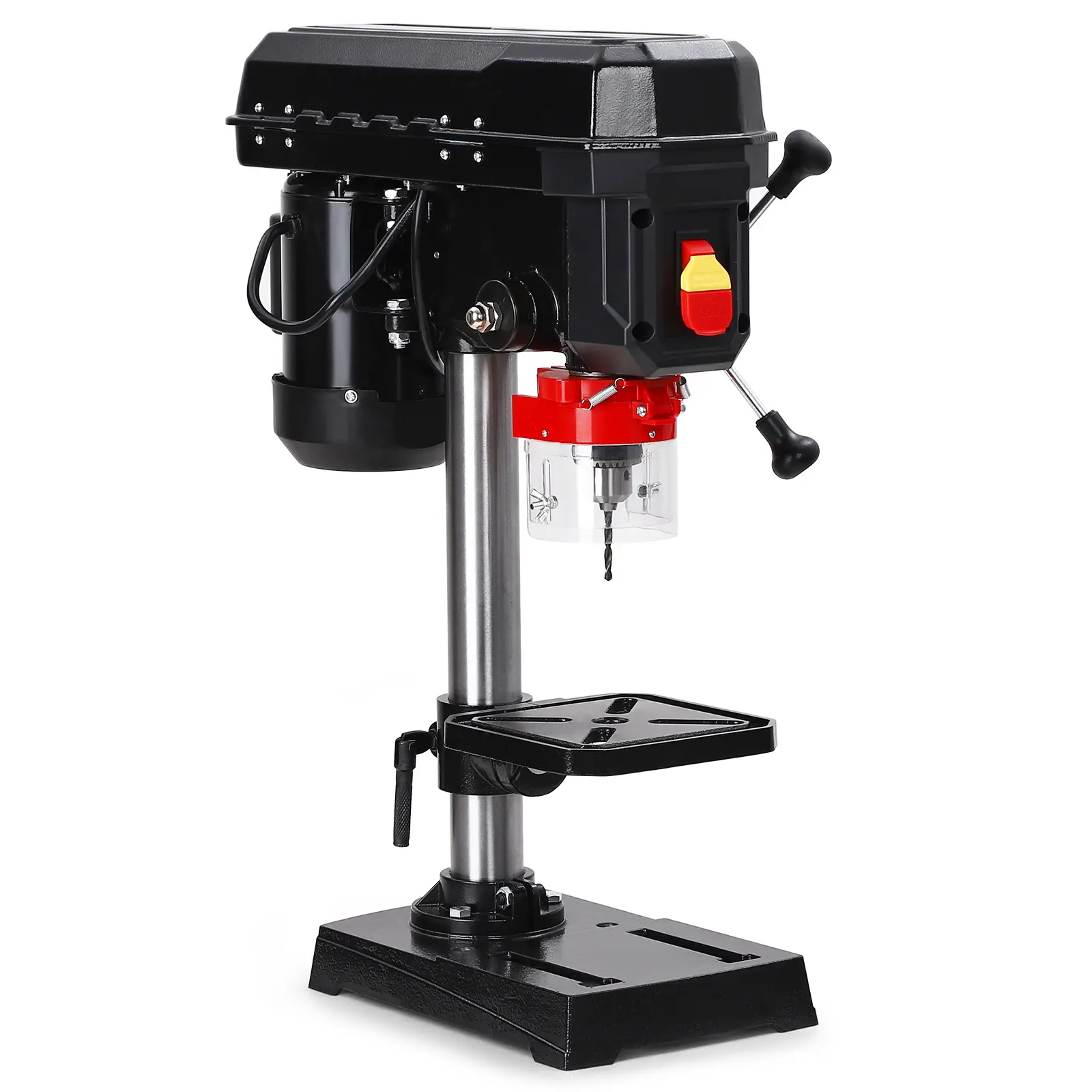 Versatile 8 Inch Benchtop Drill Press – 2.5Amp Motor, 5-Speed Adjustable, 0-45° Tilting Worktable, Accurate Drilling for Wood & Metal, Professional Bench Drill Press