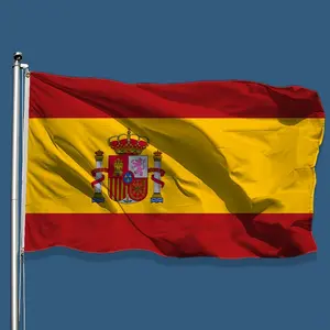 Red-Yellow-Red Spain Flag 2x3Ft/3x5Ft High Quality Polyester National Banner with Golden Brass Grommets |   Vivid Color Spanish Flag & Coat of Arms Design for Outdoor Garden, Indoor Wall Decor, Parade and Holiday Celebration