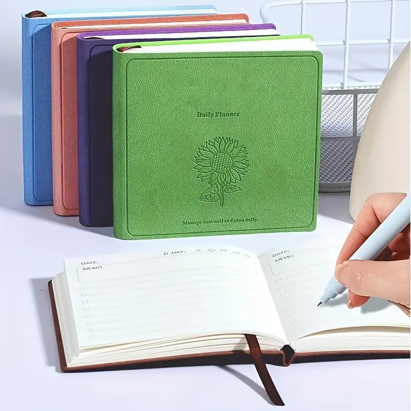 1pc  Mini Pocket Diary Planner, Square Portable Organizer Agenda Journal Office Notepad Memo school office supplies