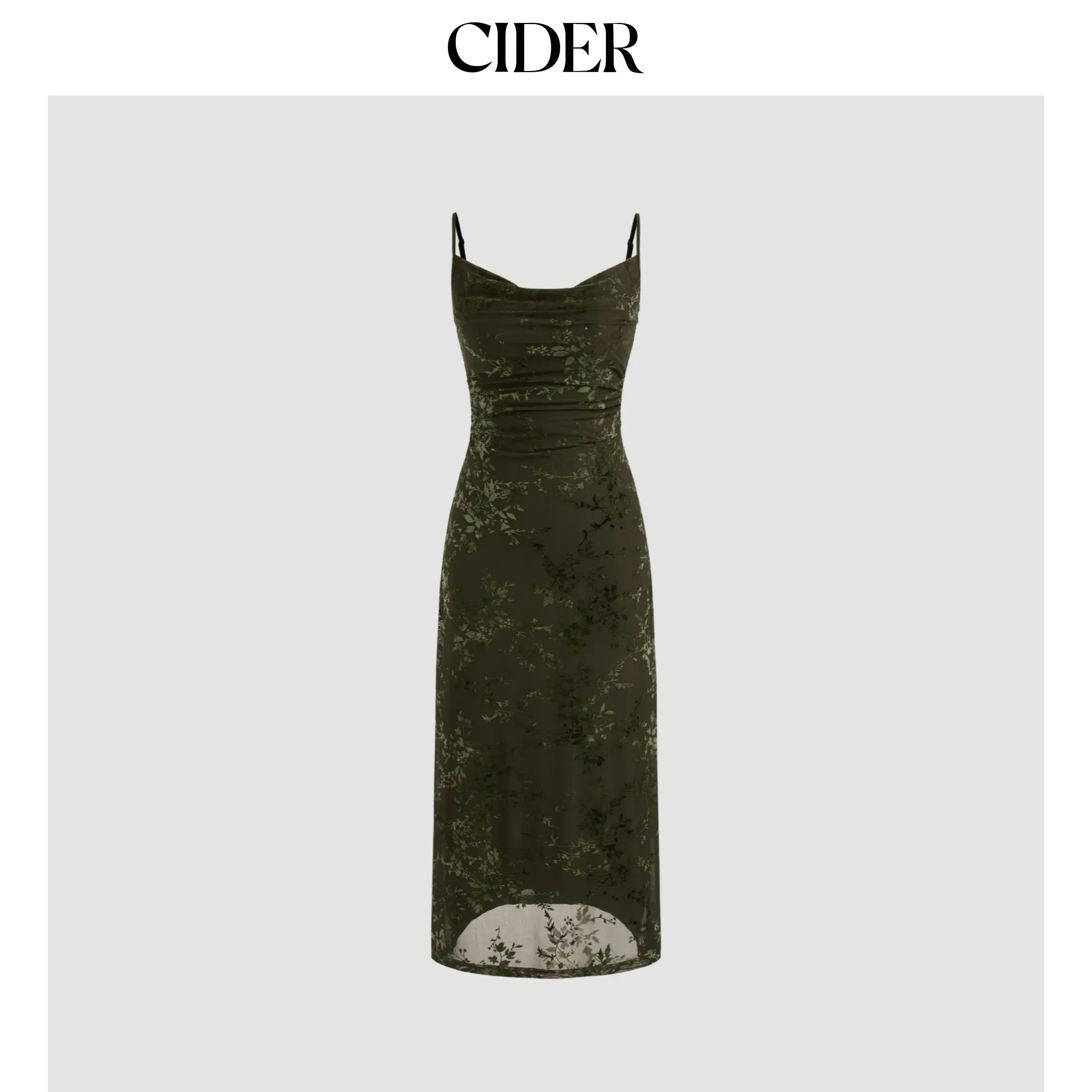 Cider [size 0-26] Jacquard Cowl Neck Floral Ruched Maxi Dress SummerFinds