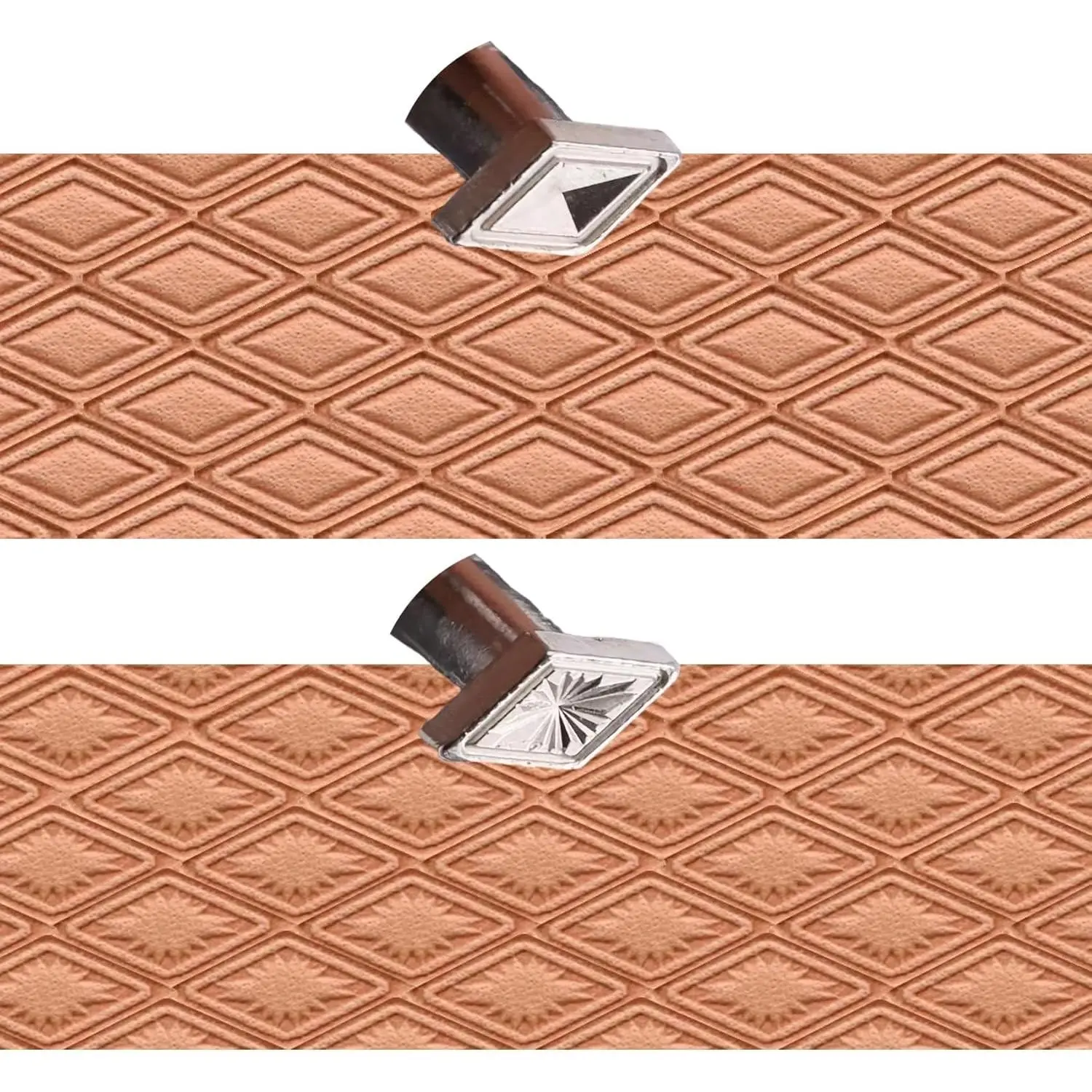 2 Pack Professional Leather Stamping Tools, Premium Durable Leather Stamps for DIY Leather Craft Working (84-18+87-38)