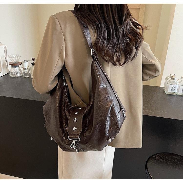 Large Capacity Bag for Women – Casual Fashionable Retro Crossbody Bag with Shoulder Strap – High-End Style Dumpling Bag Trend