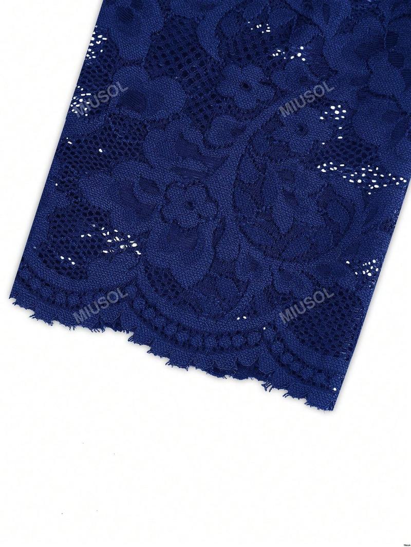 Formal Hem Pleated Elegant MIUSOL Floral Lace Chiffon Party Dress Formal Hem Pleated Elegant MIUSOL Floral Lace Chiffon Party Dress