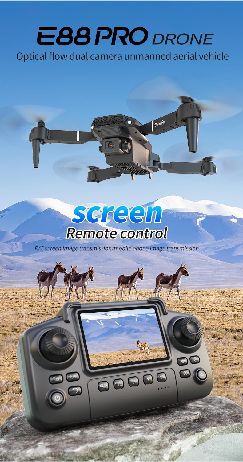2025 New E88 Pro Upgraded Drone With Screen 4K Camera Aerial Photography Camera Dron Foldable Quadcopter RC Toy For Kid Gift