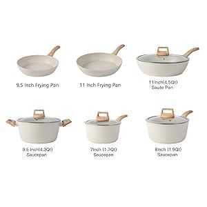 16PCS Pots and Pans Set Non Stick Cookware Set Nonstick with Cooking Set