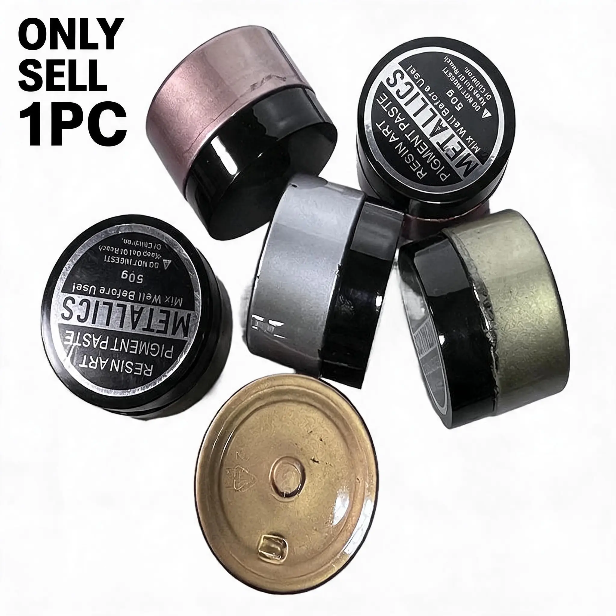 50g Single Bottle Epoxy Metallic Paint, High Gloss Metal Finish Pigment Paste, Ideal for Resin DIY Craft Art Creation