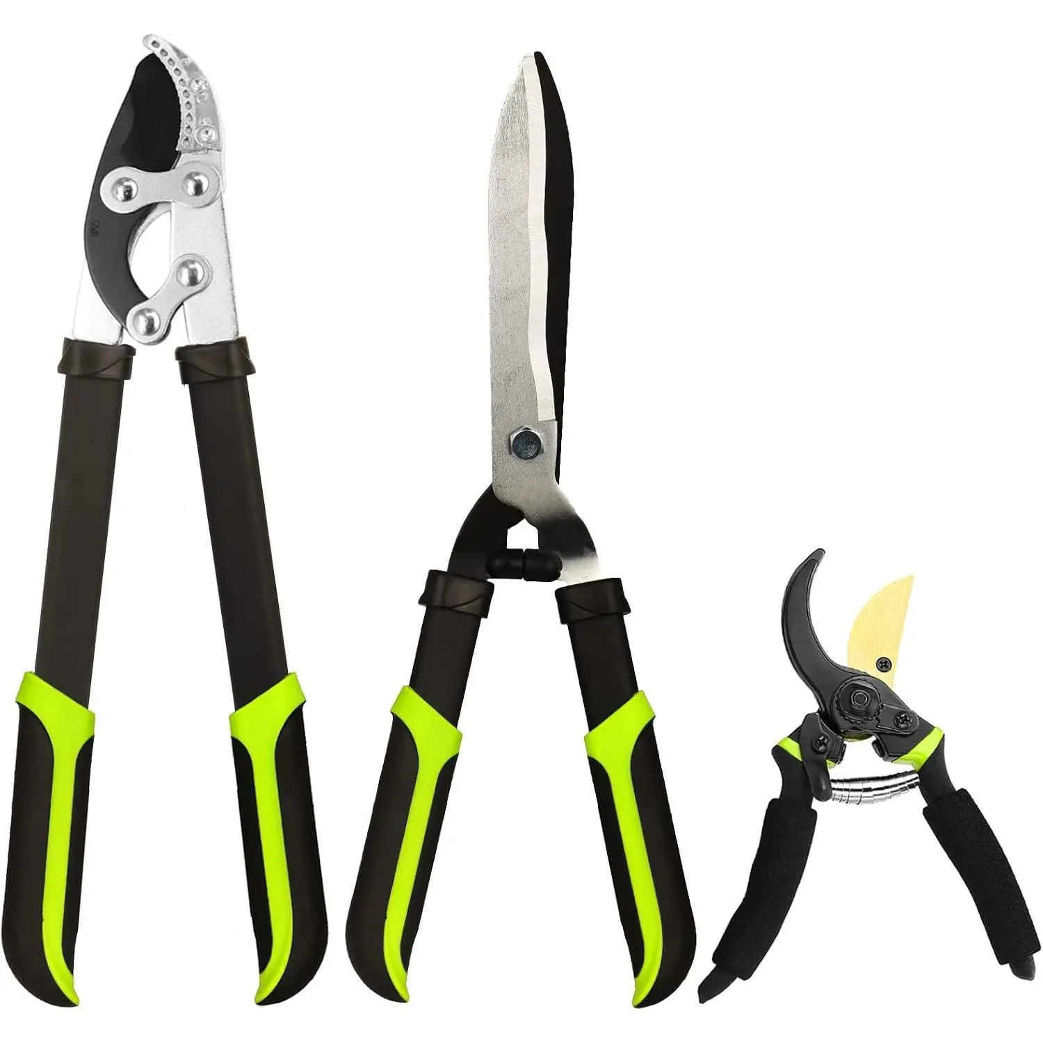 Loppers Hedge Clippers & Pruners Combo Set 3-Piece Hedge Shears, Sharp Tree Trimmer Branch Cutter for Yard, Lawn & Garden, Professional Tree Clippers Yard Clippers for Indoor & Outdoor GardeningGift