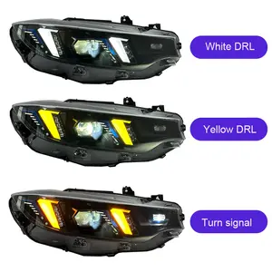 Suitable for BMW 4 Series F32 models from 2013 to 2020, upgraded laser fang-style dual-color headlights with daytime running lights and turn signals