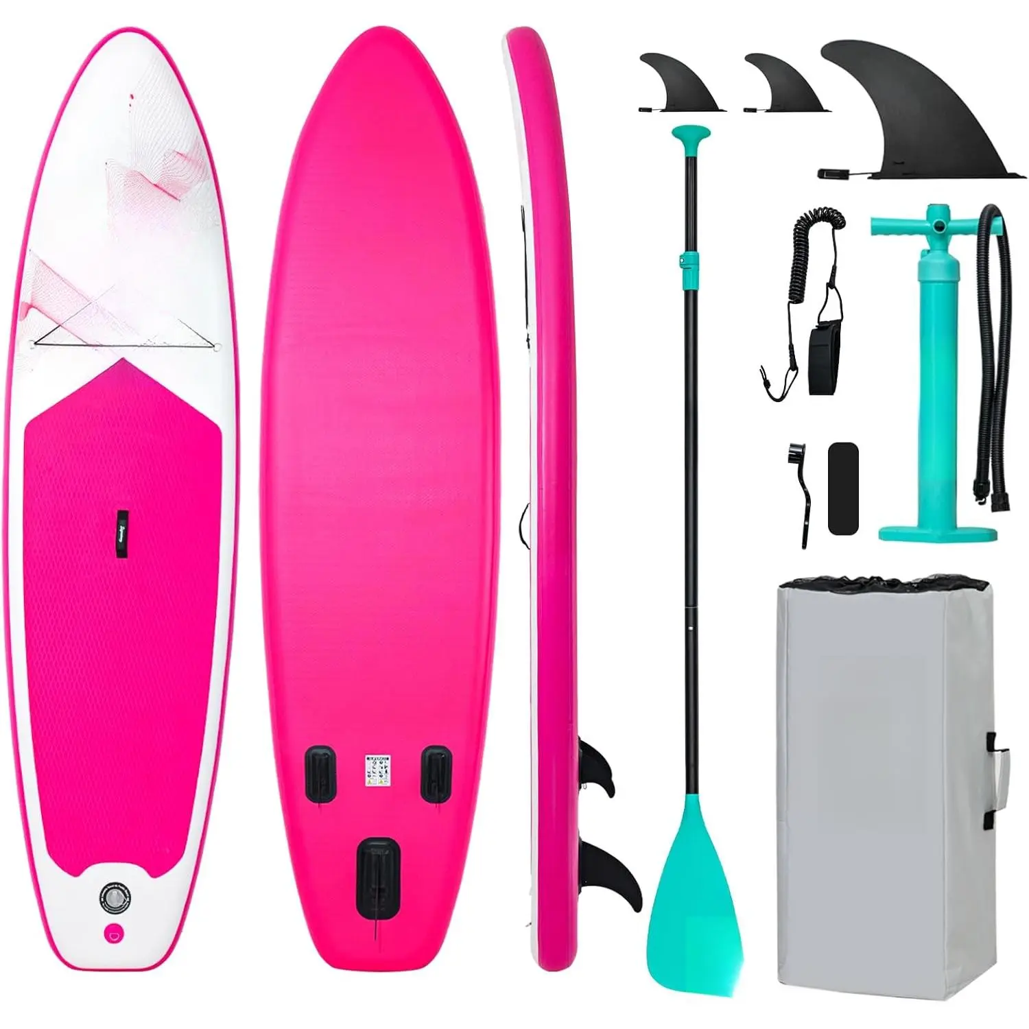 Inflatable Stand Up Paddle Board - Upgraded Glue-Free Hot Melt Technology, Long Service Life, 10'6", Anti-Slip EVA Deck, Full SUP Accessories, Included for Adults Youth All Skill Levels