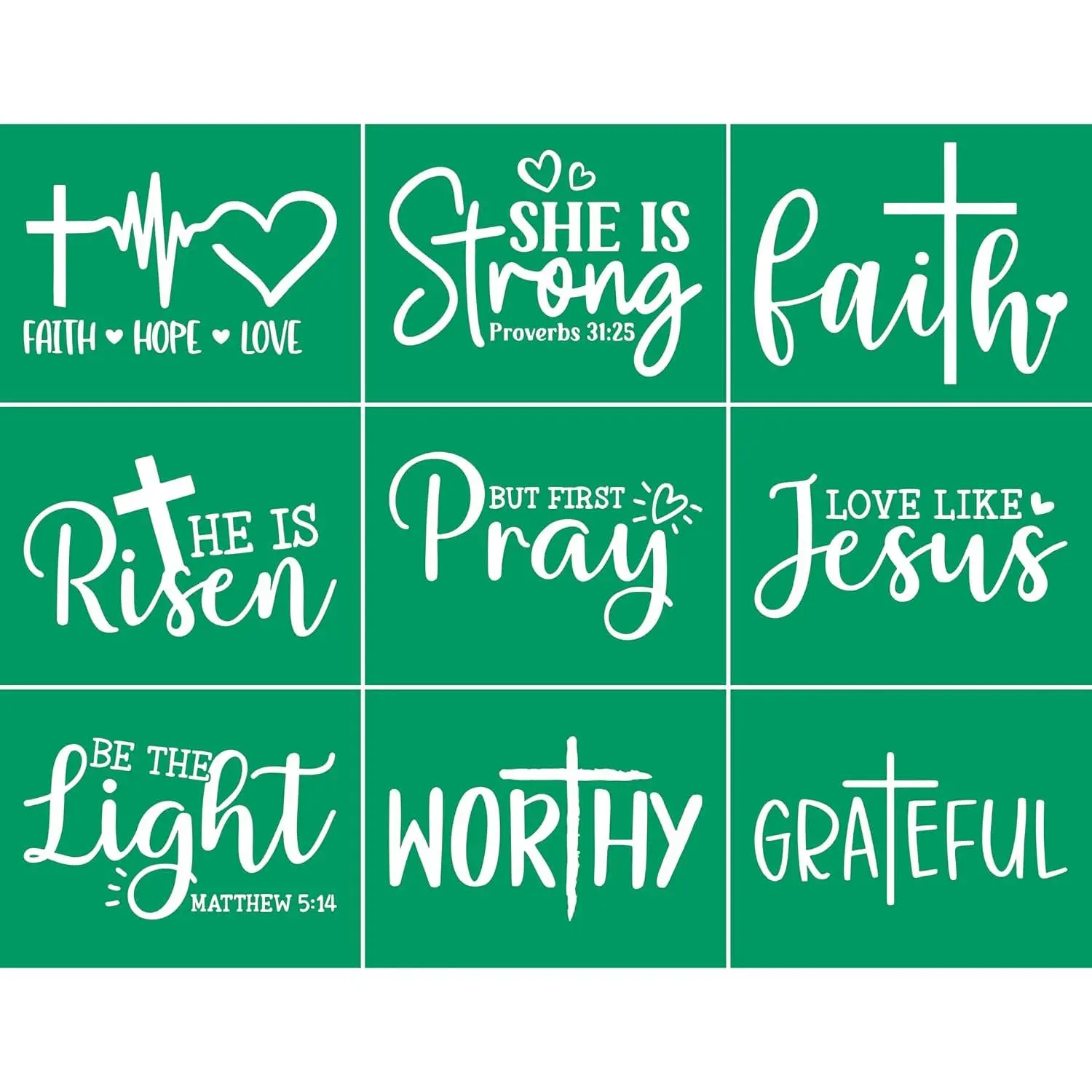Faith Self Adhesive Silk Screen Stencils  Religious Motivational Saying Inspirational Stencil  Christian Stencils for Painting  /Mug/Clothing/Office/School/ Decor