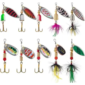 360° Rotation Rooster Tail Inline Spinner Lures Kit - For Trout, Bass Fishing - Effective in Freshwater Streams, Fast Currents - Ideal for Christmas, Father's Day, Thanksgiving Gifts