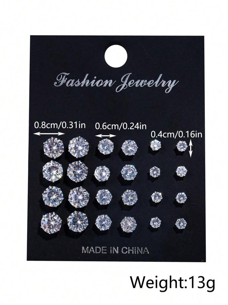 Fashionable Rhinestone Decorated Earrings Set, Fashion Jewelry for Party, Daily Clothing Decor, Trendy All-match & Exquisite Jewelry for Birthday Gift, Ear Studs