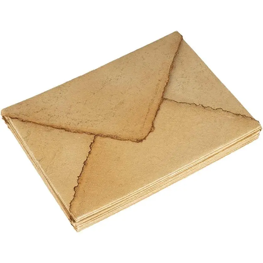 Handmade Antiqued Deckle Edge Envelopes 5.25" x 7.25" Pack of 25 Vintage Envelopes for Wedding Invitations Letters Stationery Cold Press 150 GSM Cotton Paper