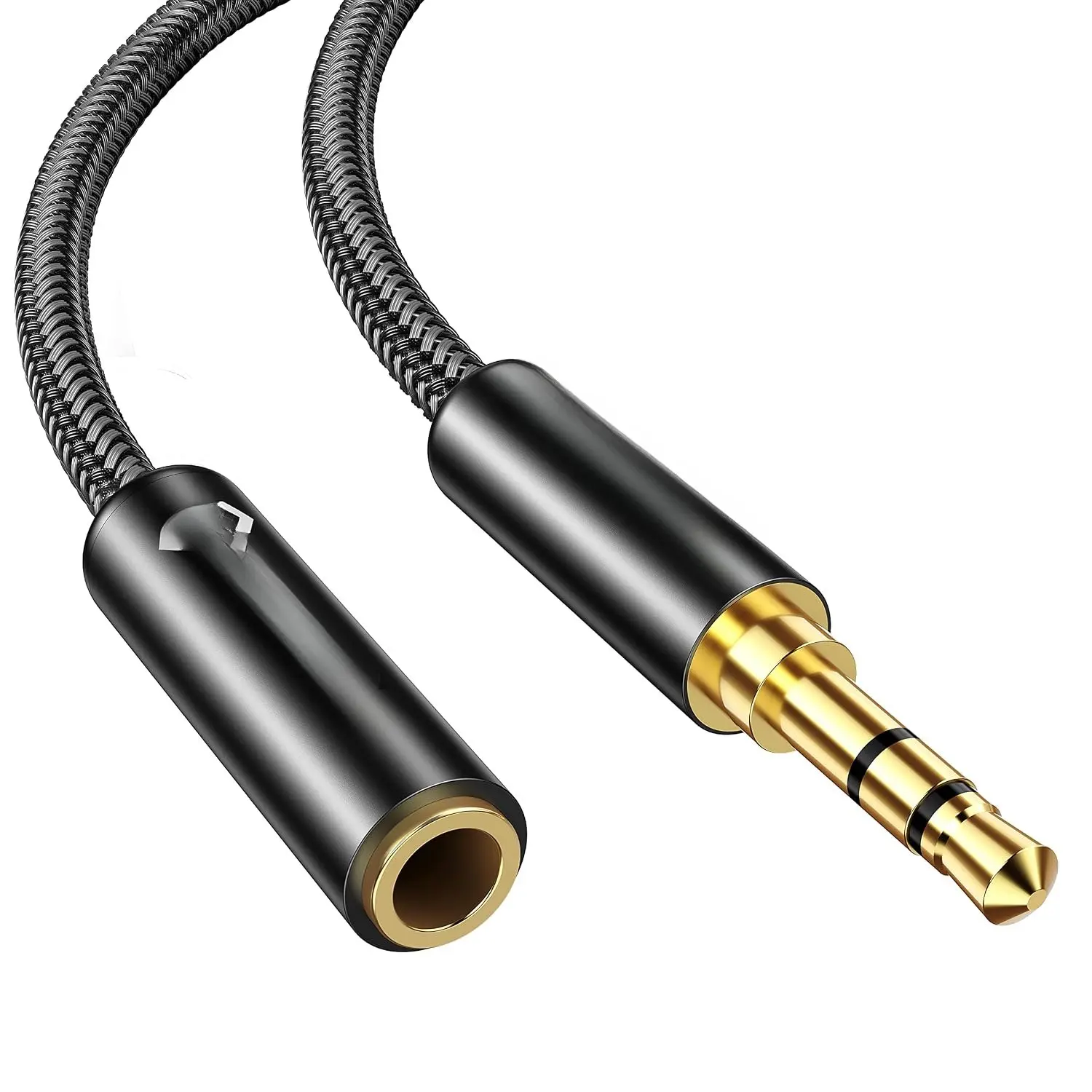 Headphone Extension  - 6FT [Hi-Fi Sound][ Plated Jack][TRS] Nylon-Braided 3.5mm Male to Female Audio Extension Cord Compatible with  iPad Smartphone Tablets Media Players